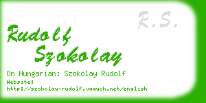 rudolf szokolay business card